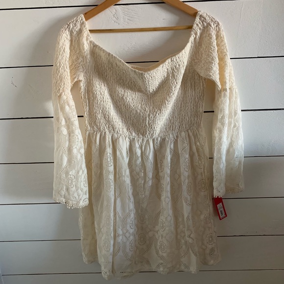 Xhilaration Dresses & Skirts - Off white off the shoulder boho dress Xhilaration Dresses & Skirts - Off white off the shoulder boho dress